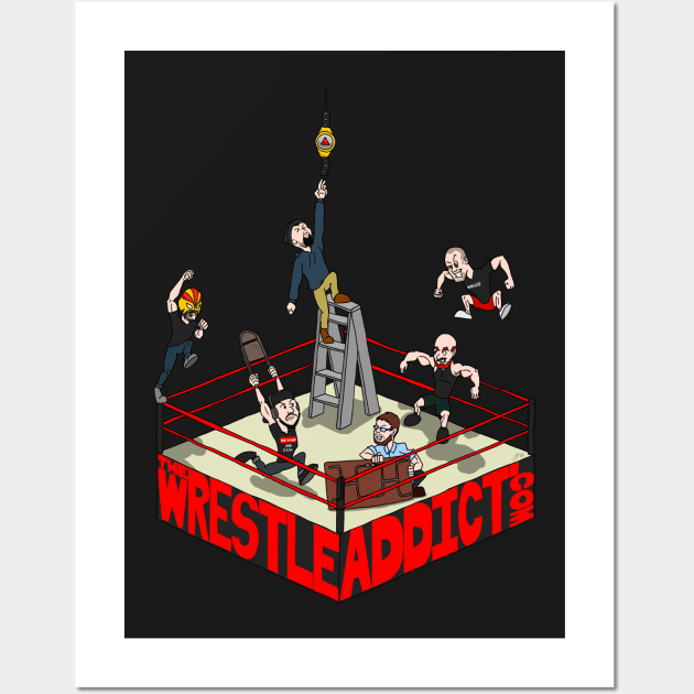 The Wrestle Addict Cartoon Tee Wall Art by thewrestleaddict